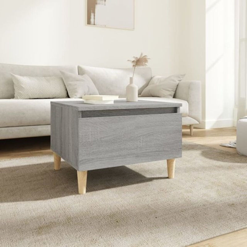 Vidaxl Beistelltisch in Grau im skandinavischen Design aus Holzwerkstoff B/T/H: 50 x 46 x 35 cm - Bild 1