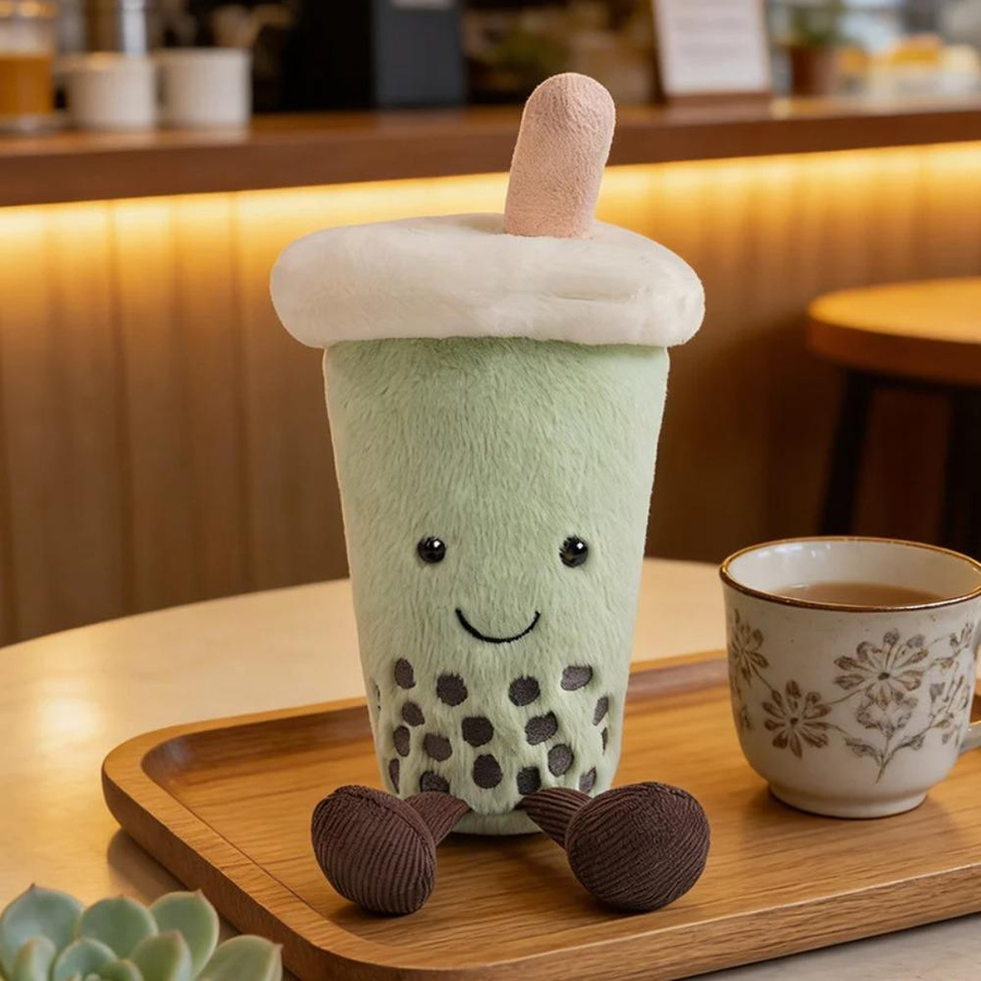 Yobush Matcha Bubble Boba Tee Rosa Latte Plüschgetränk Kuscheltier ab 14 Jahren - Bild 2