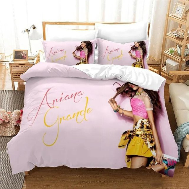 Ariana Grande Bettwäsche-Set mit 3D-Druck in Pink, bestehend aus Bettbezug und Kissenbezügen, B/H: 155 x 215 cm - Bild 1