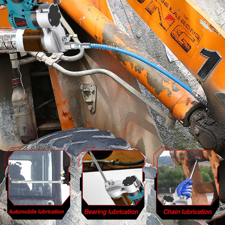 ONEVAN Bürstenlose elektrische Schmiermaschine Schmierpistole für Autos und Elektrowerkzeuge kompatibel mit Makita 18V Akku - Bild 6