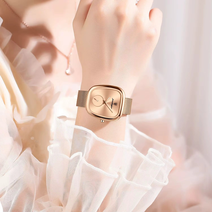 POEDAGAR Armbanduhr, Quarz, Edelstahl, Silber, Damen - Bild 5