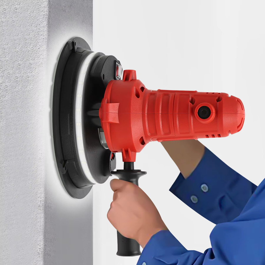 Bymaocar Tragbare Schleifmaschine und Poliermaschine in Rot mit 800W und 1200-2500 U/min für Trockenbauwände und Gipsdecken - Bild 4