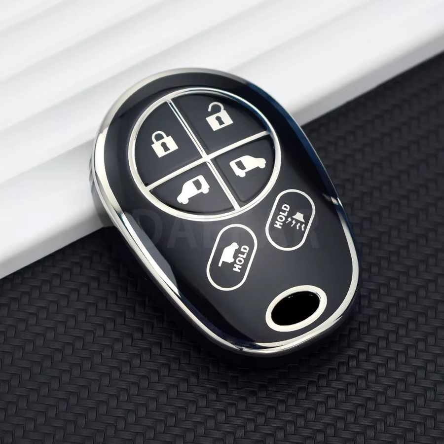 DAEFAR 6-Tasten TPU Fernbedienung Autoschlüssel in Schwarz für Toyota Sienna Tundra Sequoia Tacoma Camry Highlander Aurion 2004-2018 - Bild 2