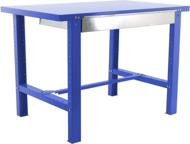PROREGAL Werkbank Buffalo aus Metall mit Schublade, Blau, H x B x T: 83 x 180 x 73 cm, Traglast 600 kg - Bild 1