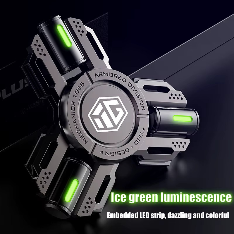 YIJOO Noctilucence Fidget Spinner aus Metall in Silber zur Stressbewältigung für Erwachsene und Teenager - Bild 2