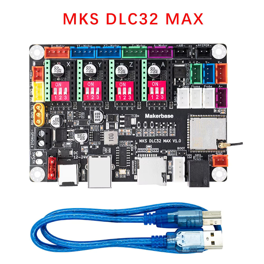 Makerbase MKS DLC32 MAX CNC-Fräsplatine 4-Achsen-Controller für Lasergravurmaschinen und Holzarbeiten mit TMC2209 in Schwarz - Bild 5