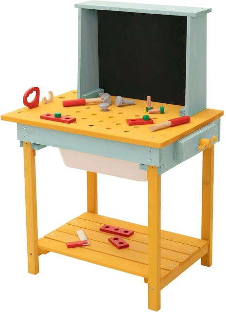 Joyz Kinder Spiel- und Werkbank, Holz, Gelb-Türkis - Bild 1