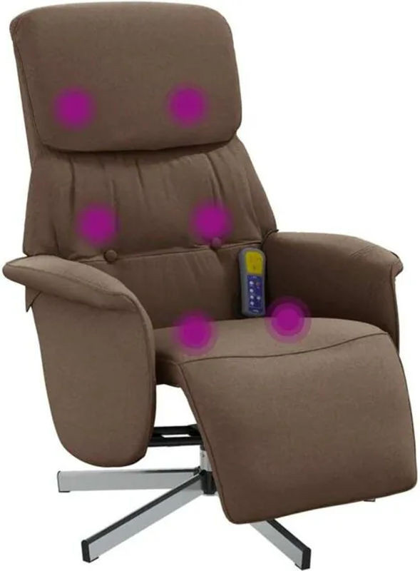 Massagesessel vidaxl Relaxsessel mit Fußteil aus braunem Polyester-Stoff - Bild 1