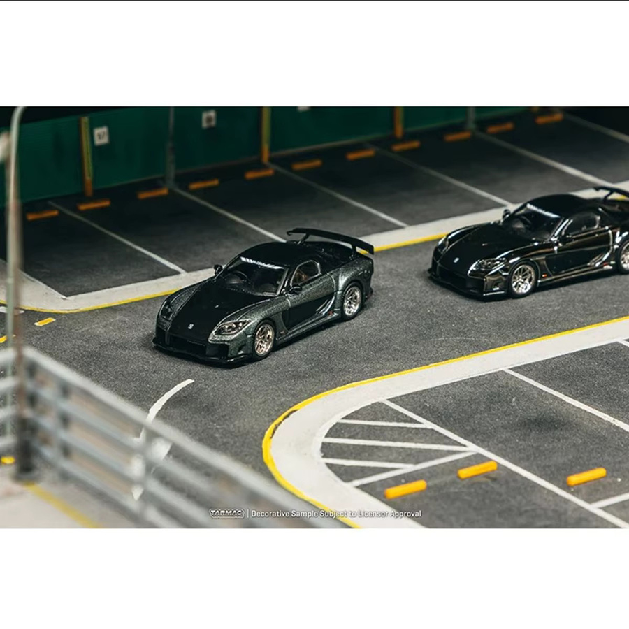 Tarmac Works Mazda RX7 VeilSide Fortune, Automodell, 1:64, Grau Metallic Schwarz, Druckguss - Bild 3