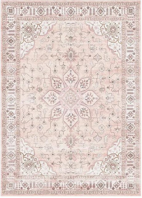 Antiker Perserteppich im böhmischen Stil von Lodestar, beige, floral, maschinengefertigt, rutschfest und waschbar, B/T/H: 150 x 80 x 1 cm - Bild 1