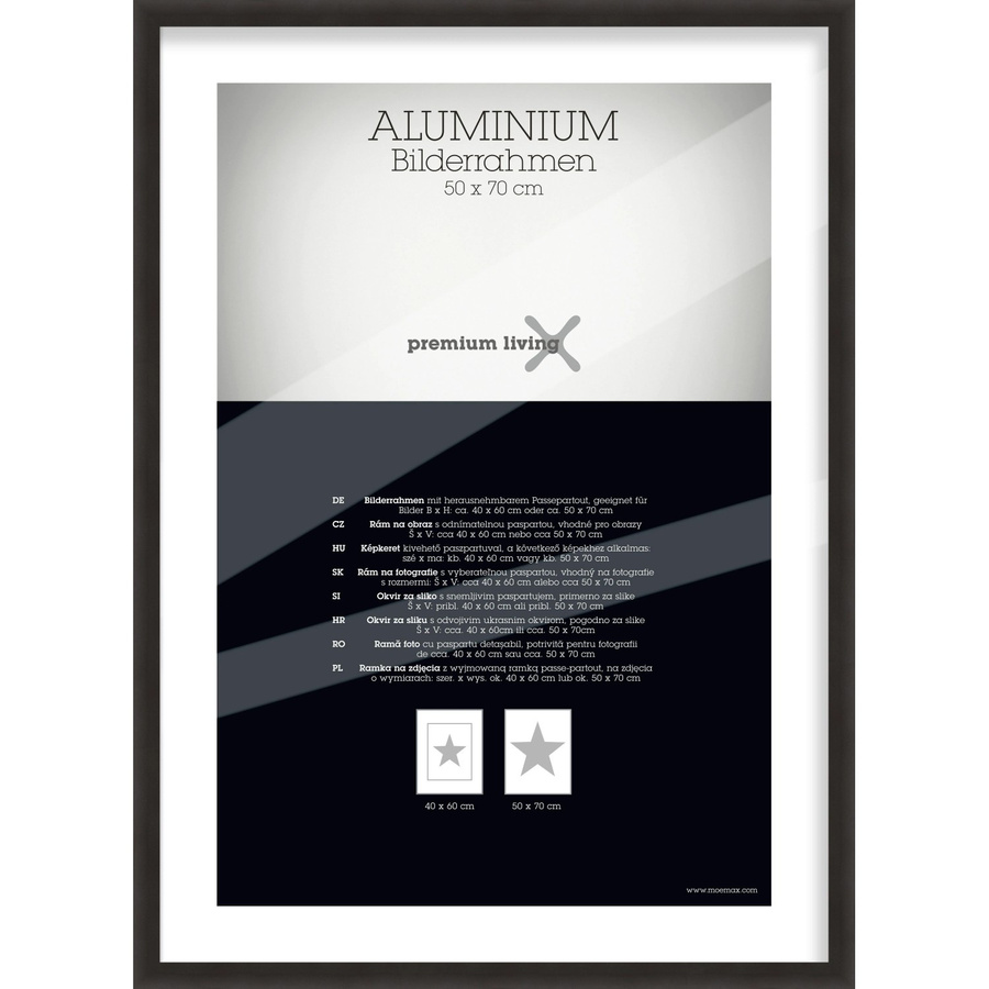 Premium Living Bilderrahmen aus Aluminium in Schwarz oder Silber, B/H: 50 x 70 cm - Bild 2
