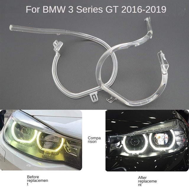 JHao Xin DRL Lichtleiterplatte und Lichtleitrohr für BMW 3er GT F34 2016-2019, Tagfahrlicht Angel Eye, transparent - Bild 1