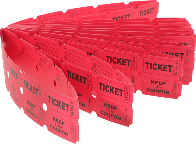 100 Stück Spielzeugwindel Lotterie Tickets für Tombola und Karneval in Gelb aus Papier - Bild 1