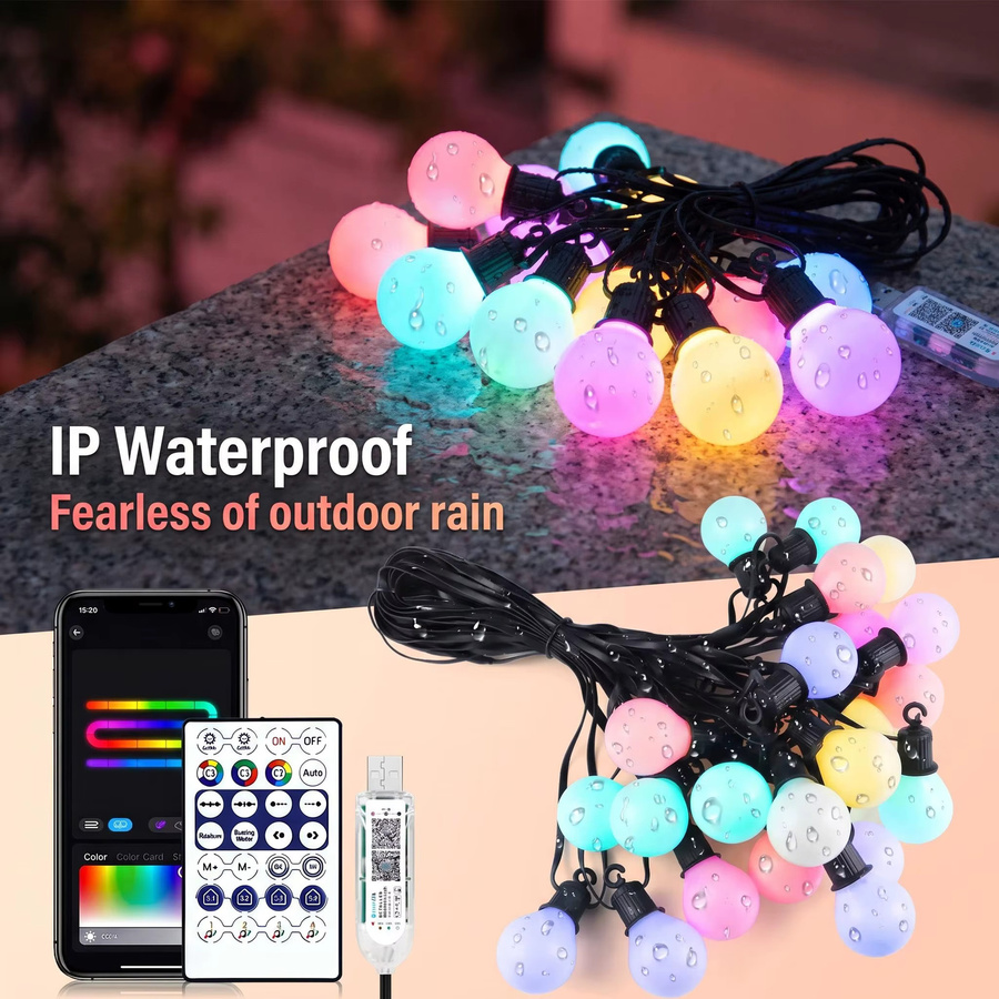 SerRickDon Smart LED Lichterkette mit WIFI und Bluetooth, Multicolour USB Dekorations-Lichterkette für Garten und Zimmer - Bild 5