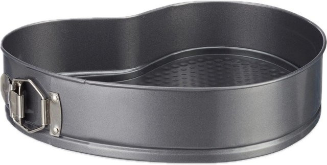 Relaxdays Herz-Backform aus Carbonstahl in Anthrazit mit Antihaftbeschichtung, B: 28,5 cm, T: 25 cm, H: 6,5 cm - Bild 1