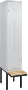 C+P Z-Spind Classic PLUS Sitzbank mit 2 Fächern und Zylinderschloss, Buche-Hartholz, B/T/H: 212 x 40 x 81,5 cm - Bild 1