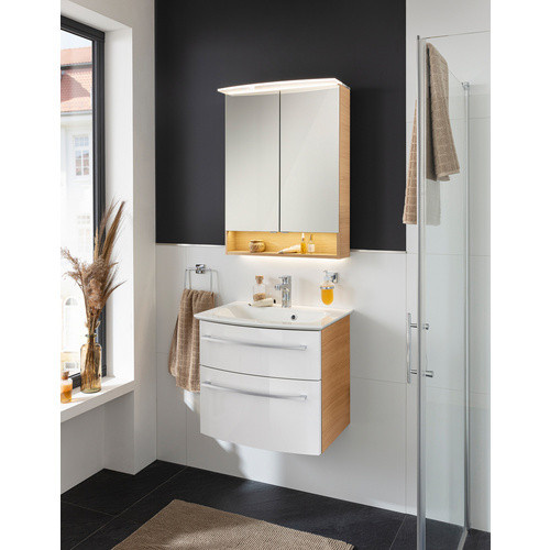 Fackelmann Badmöbel-Set B.Style 2-tlg. in Sandeiche und Weiß mit Waschtisch und Unterschrank, B/H/T: 63,2 x 54,3 x 46 cm - Bild 2