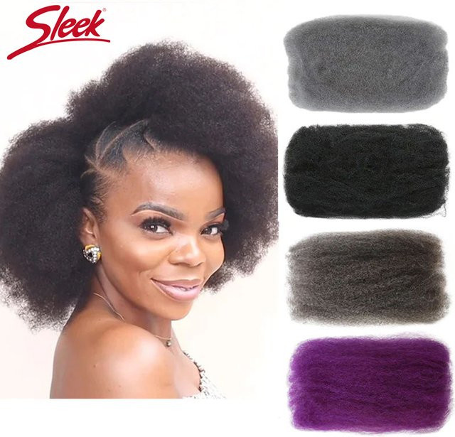 Sleek Brasilianisches Afro-Kinky-Curly Remy-Haar, 50 g, natürliche Farbe - Bild 1
