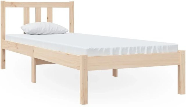vidaXL Massivholzbett aus Kiefernholz in Braun für Kinder ohne Matratze B/T/H: 75 x 190 x 69,5 cm - Bild 1
