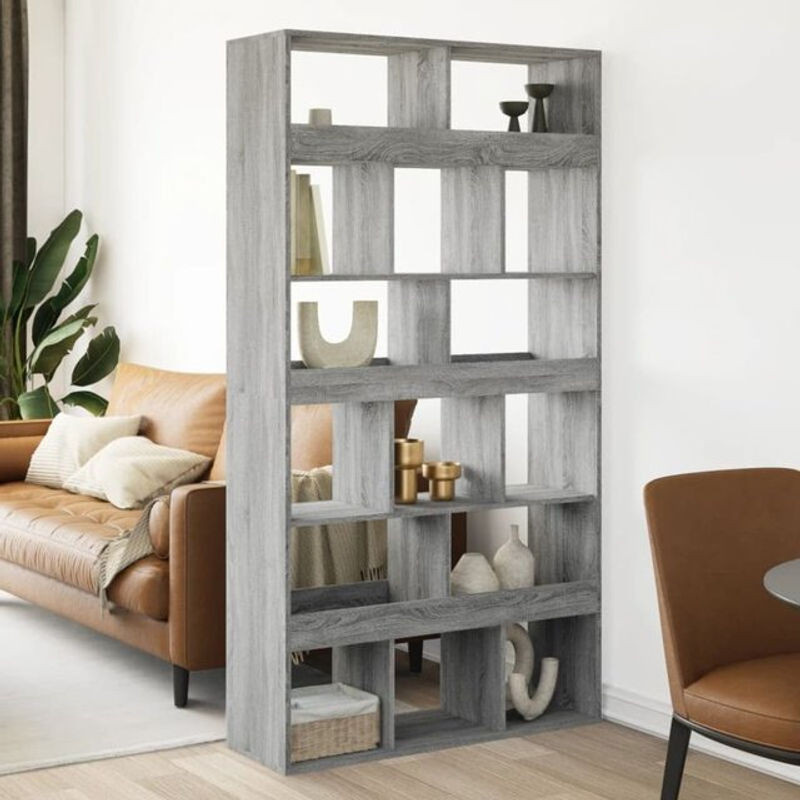 Raumteiler vidaxl in Grau aus Holzwerkstoff, B/T/H: 100 x 33 x 187,5 cm - Bild 1