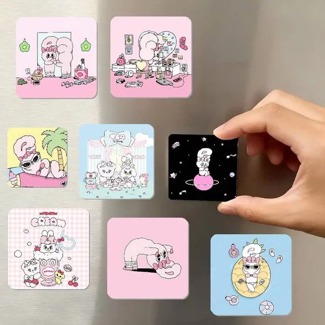 E-Esther-B-Bunnys quadratischer Kühlschrankmagnet zur Personalisierung deiner Heimdekoration - Bild 1