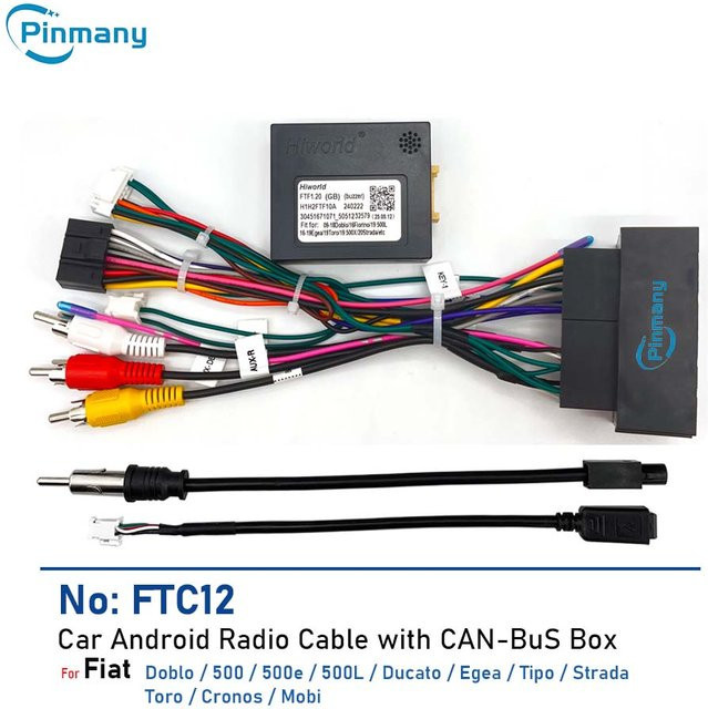 pinmany CAN-Bus-Adapter FTC12 Stromkabel-Adapter für Fiat Doblo 500 Ducato Egea Strada Toro Argo Cronos Mobi - Bild 1