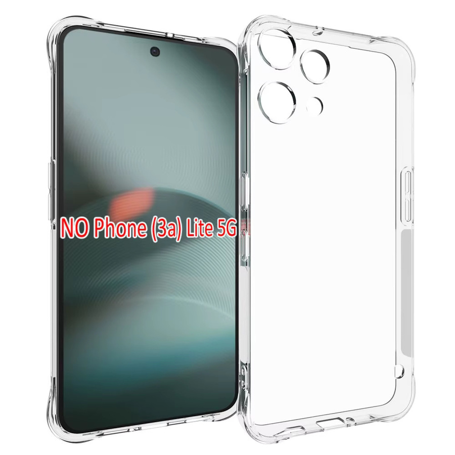 Stoßfeste Silikon Schutzhülle mit Luftkissen für Nothing Phone 3A Lite 5G in Transparent oder Beige - Bild 2