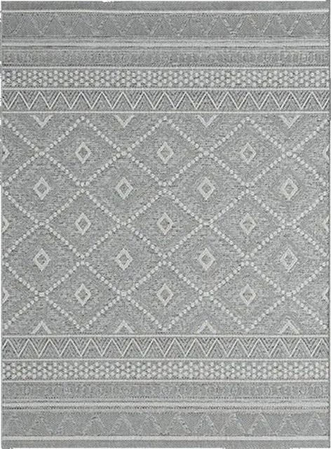 Mömax Flachwebeteppich Ottawa in Grau mit geometrischem Muster, Breite: 80 cm, Länge: 200 cm - Bild 1