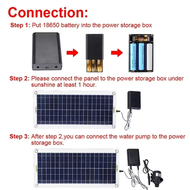 Bürstenloses Solar Wasserpumpe Kit mit 800L/H für Pool, Teich und Gartenbrunnen - Bild 5