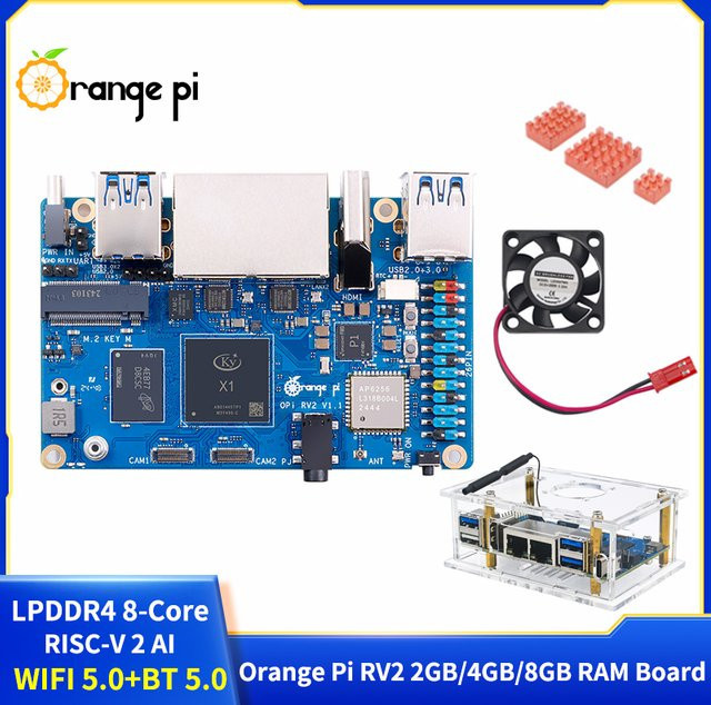 Orange Pi RV2 Mini PC mit 8-Core TOPS AI CPU, LPDDR4 RAM, WiFi und Bluetooth 5.0 BLE, M.2 PCIe SSD Support - Bild 1