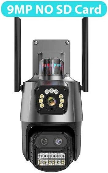 Vstarcam Outdoor PTZ-Kamera 9MP 4K HD mit 8x Hybrid-Zoom, Drei Linsen Dual-Bildschirm, Wifi IP-Kamera mit Polizei-Licht-Alarm und ICSee App, Grau - Bild 1