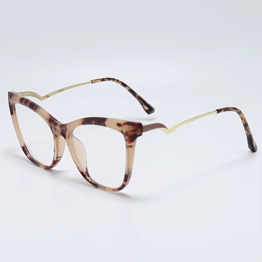RELEN Korrektionsbrille Cat-Eye, Metall, Vollrand, braun, Damen, Blaulichtfilter - Bild 2