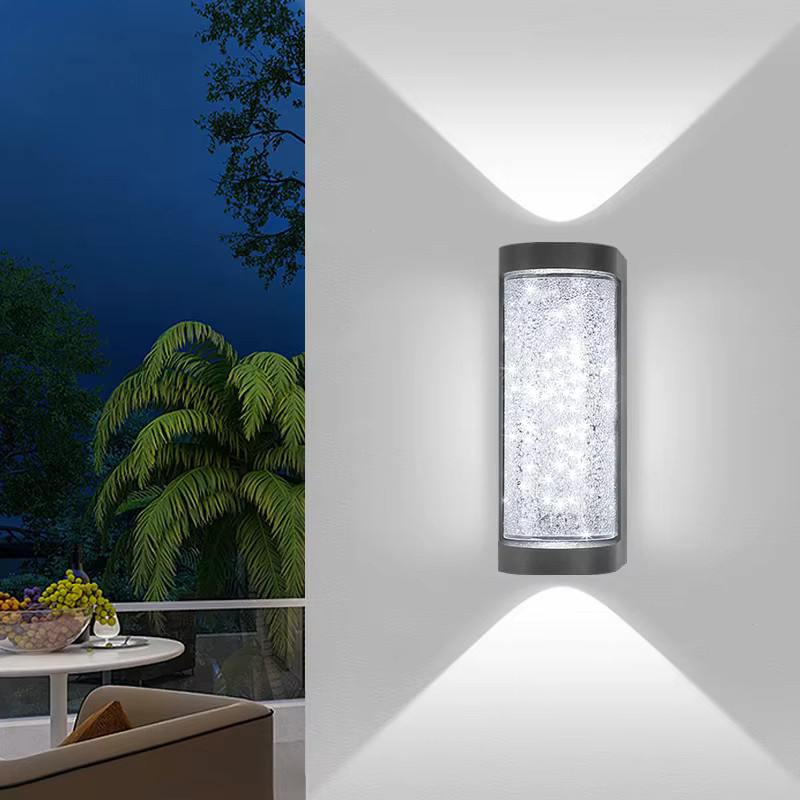 EnwYe LED Außenwandleuchte aus Kristall in Transparent mit warmweißem Licht 3000K, 10 W, europäischer Luxus für Veranda und Korridor - Bild 2