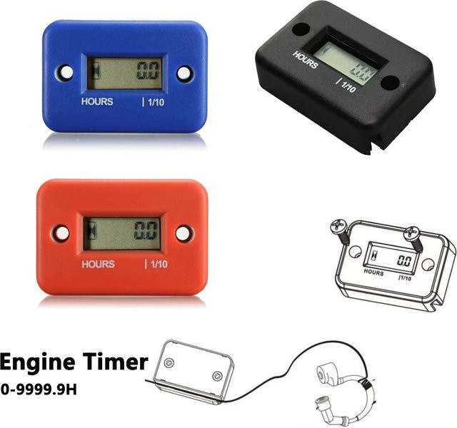 Ticify Induktiver Timer mit LCD-Display und Betriebsstundenzähler, wasserdicht, Blau - Bild 1