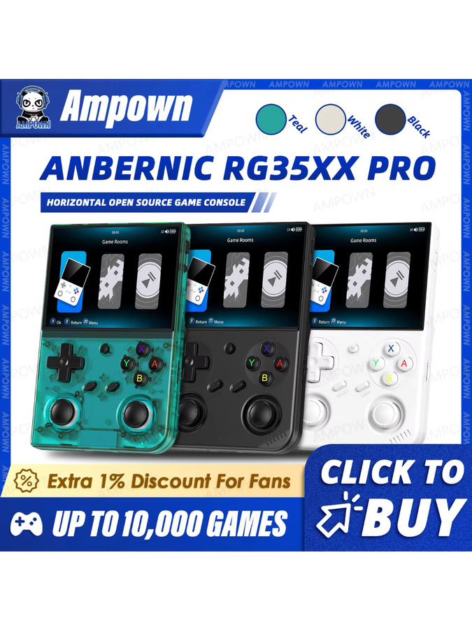 Anbernic RG35XX PRO Handheld Retro Videospielkonsole mit 3,5 Zoll IPS-Bildschirm in Weiß - Bild 5
