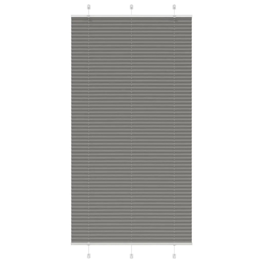 vidaXL Plissee Anthrazit semi-transparent aus Polyester B: 105 cm, H: 200 cm - Bild 2