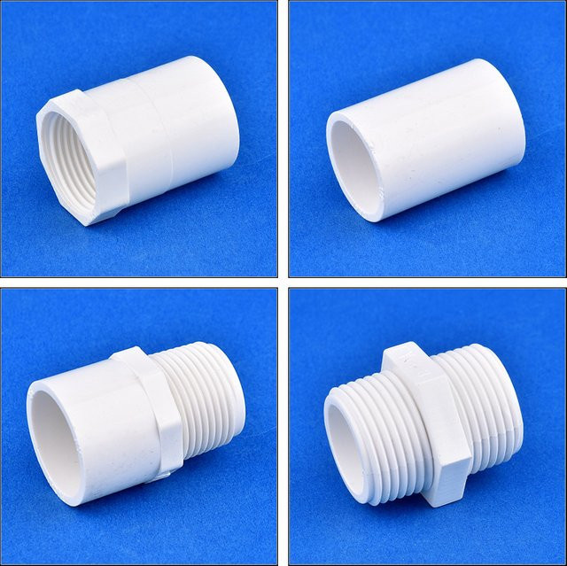 SgooHan PVC-Verbindung Set 2 Stück, weißer gerader Anschluss für Gartenbewässerung und Wasserversorgung, 1/2 Zoll Außen-/Innengewinde - Bild 1