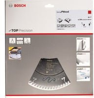 Bosch Hartmetall Kreissägeblatt Top Precision Best for Wood, Farbe: Silber, Durchmesser: 250 mm, Bohrung: 25 mm, Breite: 3,2 mm, 80 Zähne - Bild 1