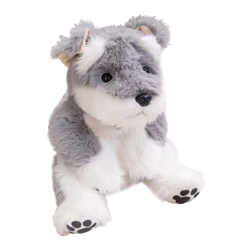 MIAOOWA Schnauzer Hund Plüsch Tier, Grau, 30-60 cm - Bild 2