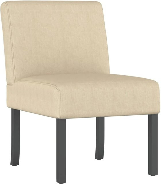 vidaXL Polsterstuhl in Creme und Beige aus Stoff mit Massivholzgestell, H x B x T: 72 x 48 x 64 cm - Bild 1