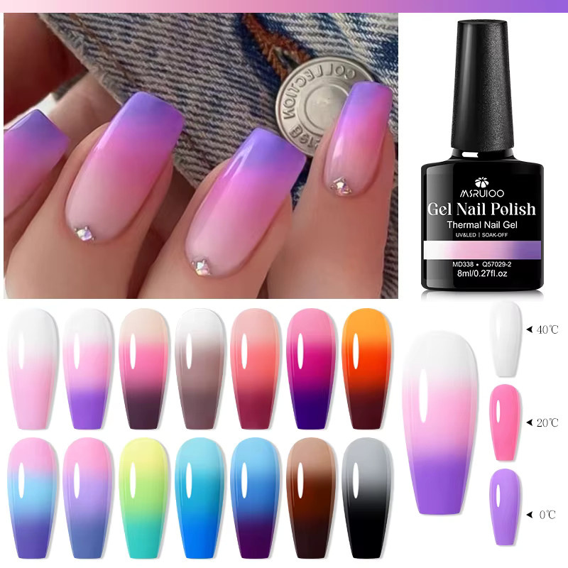 MSRUIOO Thermogel-Nagellack, 8 ml, Glänzend, Gel - Bild 3