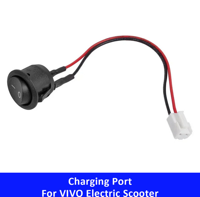 Runder 12V Mini Kippschalter mit Draht für VIVO Elektroroller in Schwarz, 20mm Durchmesser - Bild 1