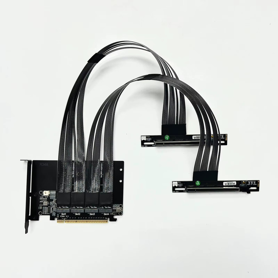 ADT-Link PCI-E 5.0 x16 zu 4-Port M.2 NVMe SSD Erweiterungskarte in Schwarz - Bild 5