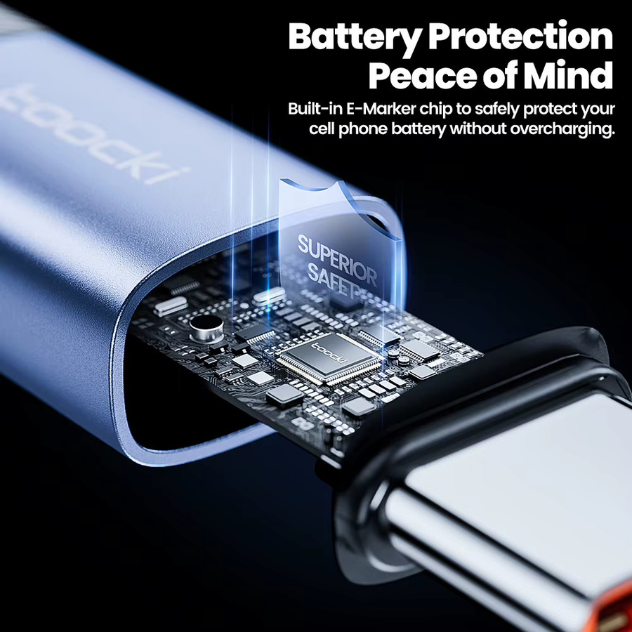 Toocki 100 W USB-auf-Typ-C-Kabel für schnelles Laden und Datenübertragung - Bild 3