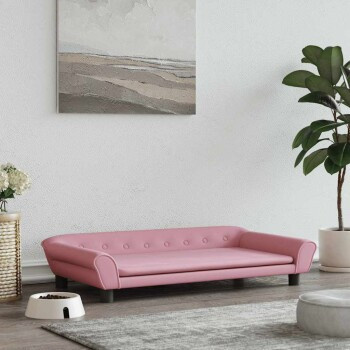 vidaXL Hundebett Sofa aus Samt in Rosa, B/T/H: 100 x 50 x 21 cm - Bild 2