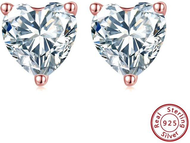 Ohrringe 925 Silber, Zirkonia, Damen, Herz - Bild 1