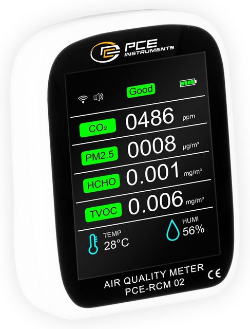 PCE Instruments Luftqualität-Detektor PCE-RCM 02 Partikelzähler in Weiß für PM1, PM2,5 und PM10 - Bild 1