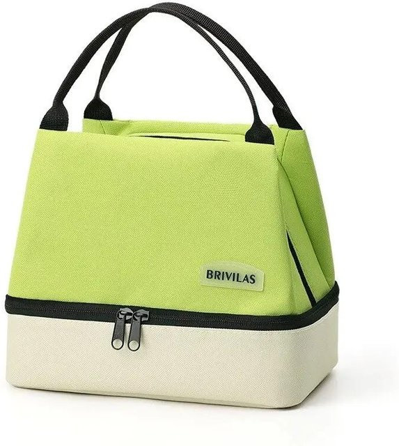 Dopamine Doppellagige Lunchtasche von Yiran Furniture in Grün, isolierte Picknicktasche und Eisbeutel - Bild 1