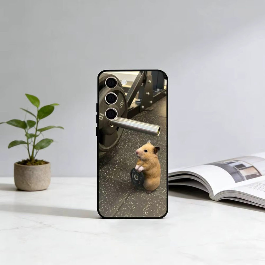 Handyhülle mit lustigem Hamster-Design für Samsung Galaxy A73, A21s, A22, A31, A52, A53, A71, A41 in Schwarz - Bild 2