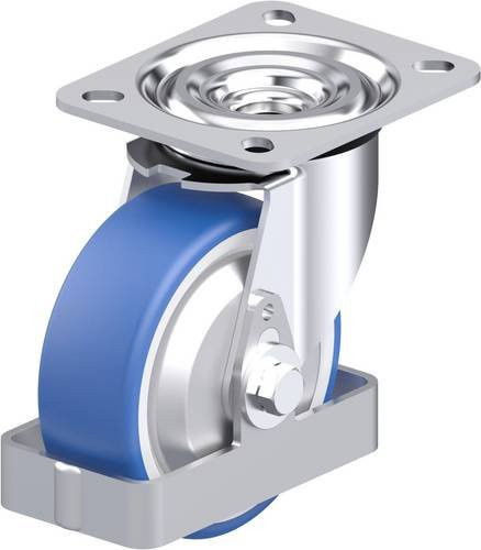 Blickle L-POTHS 100XKA-FA-FS Stahlblech-Lenkrolle in Blau mit 100 mm Rad-Durchmesser und 200 kg Tragfähigkeit - Bild 1